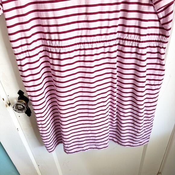 Draper James T-Shirt Dress Tie Waist Dark Pink Mariner Stripe Size XXL Preppy - Picture 14 of 15